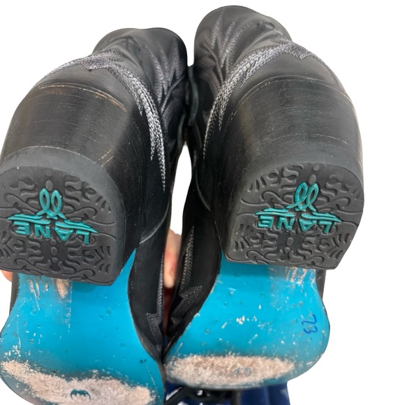 LANE WOMEN'S LEXINGTON WESTERN BOOTIES - SNIP TOE Black leather 8.5 - Picture 9 of 12